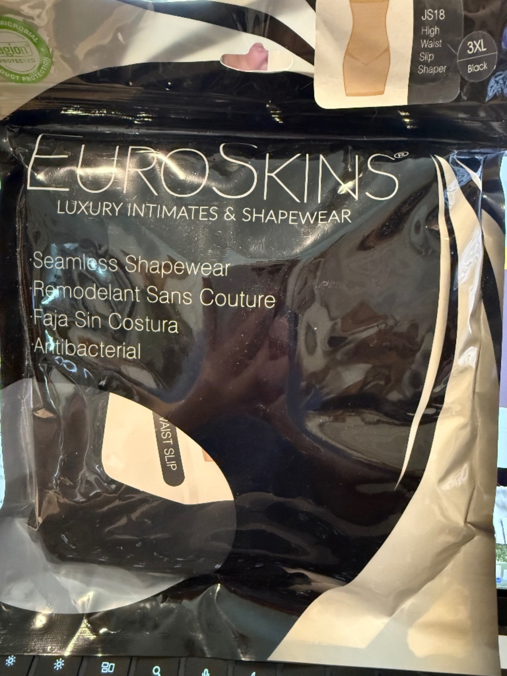 NWT Euroskins JS18 Seamless High Waist Slip Shaper Black Plus Size 3XL Shapewear